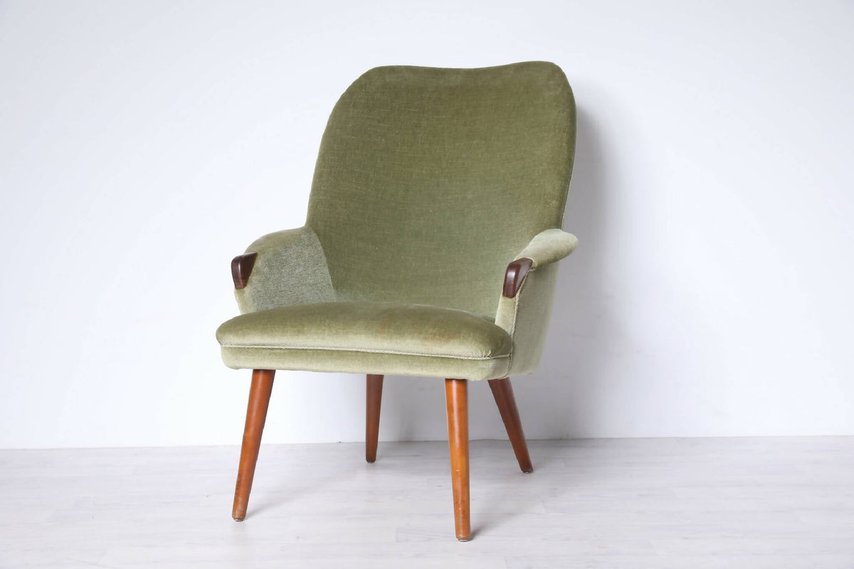 Grøn lænestol fra 50&#39;erne