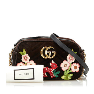 Gucci sort marmont velor bambi flower taske - SPLISH