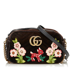 Gucci sort marmont velor bambi flower taske - SPLISH