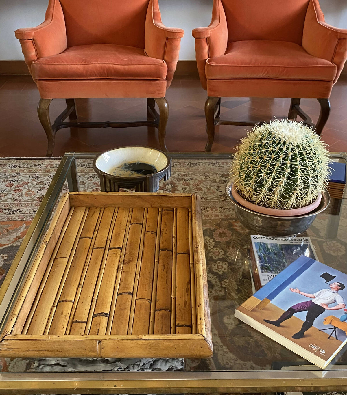 Hollywood regency stor bambusbakke, Italien 1970&#39;erne