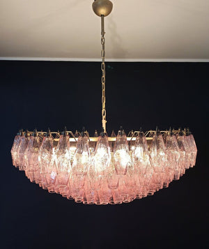 Murano Lysekrone - Poliedri - 185 glas - Rosa