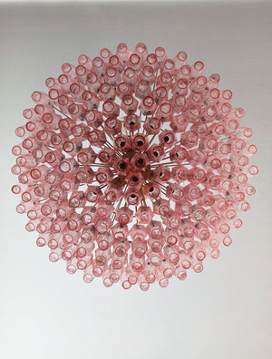 Murano Lysekrone - Poliedri - 185 glas - Rosa