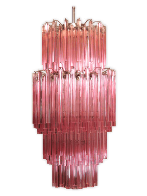 Murano Lysekrone - Arianna - 242 prismer - rosa - SPLISH