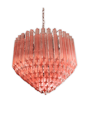 Murano lysekrone - Spids - 163 prismer - Rosa - SPLISH