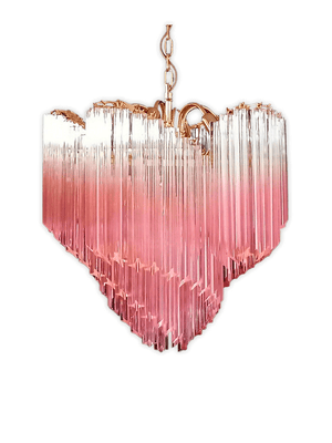 Murano lysekrone - Viennetta - 114 prismer - Rosa - SPLISH