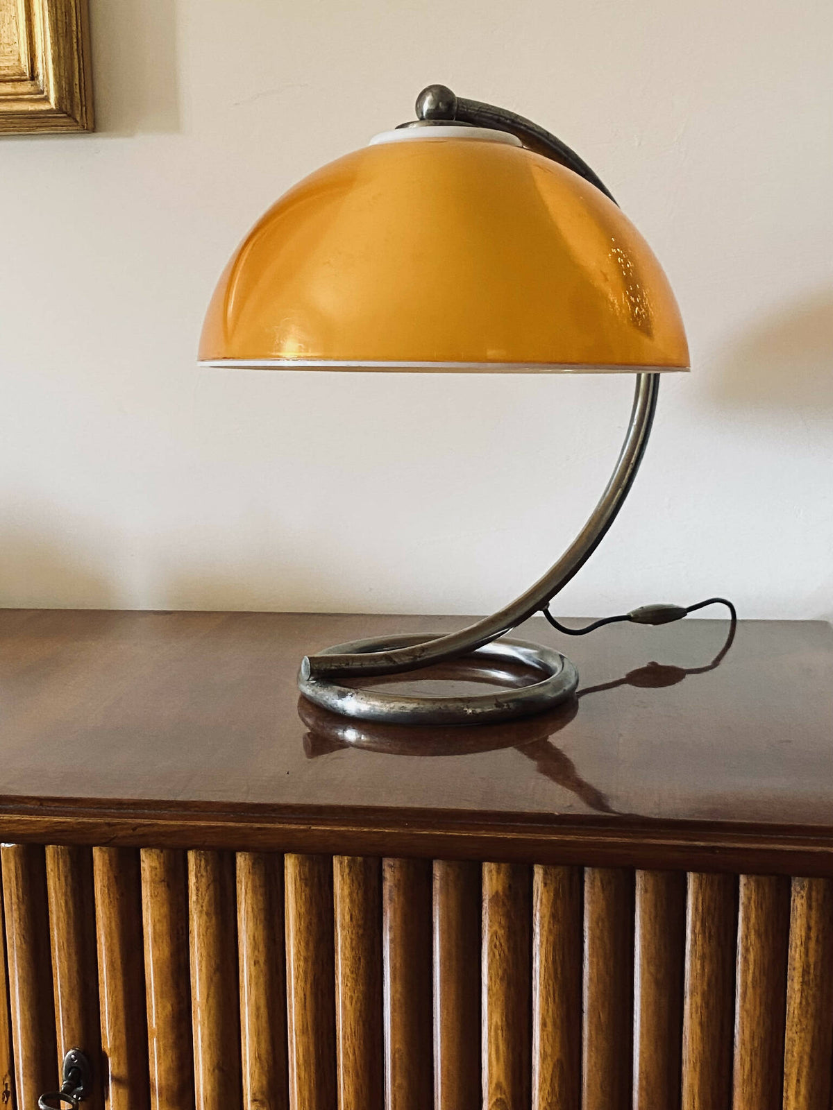 Space age gul bordlampe, Frankrig 1960&#39;erne