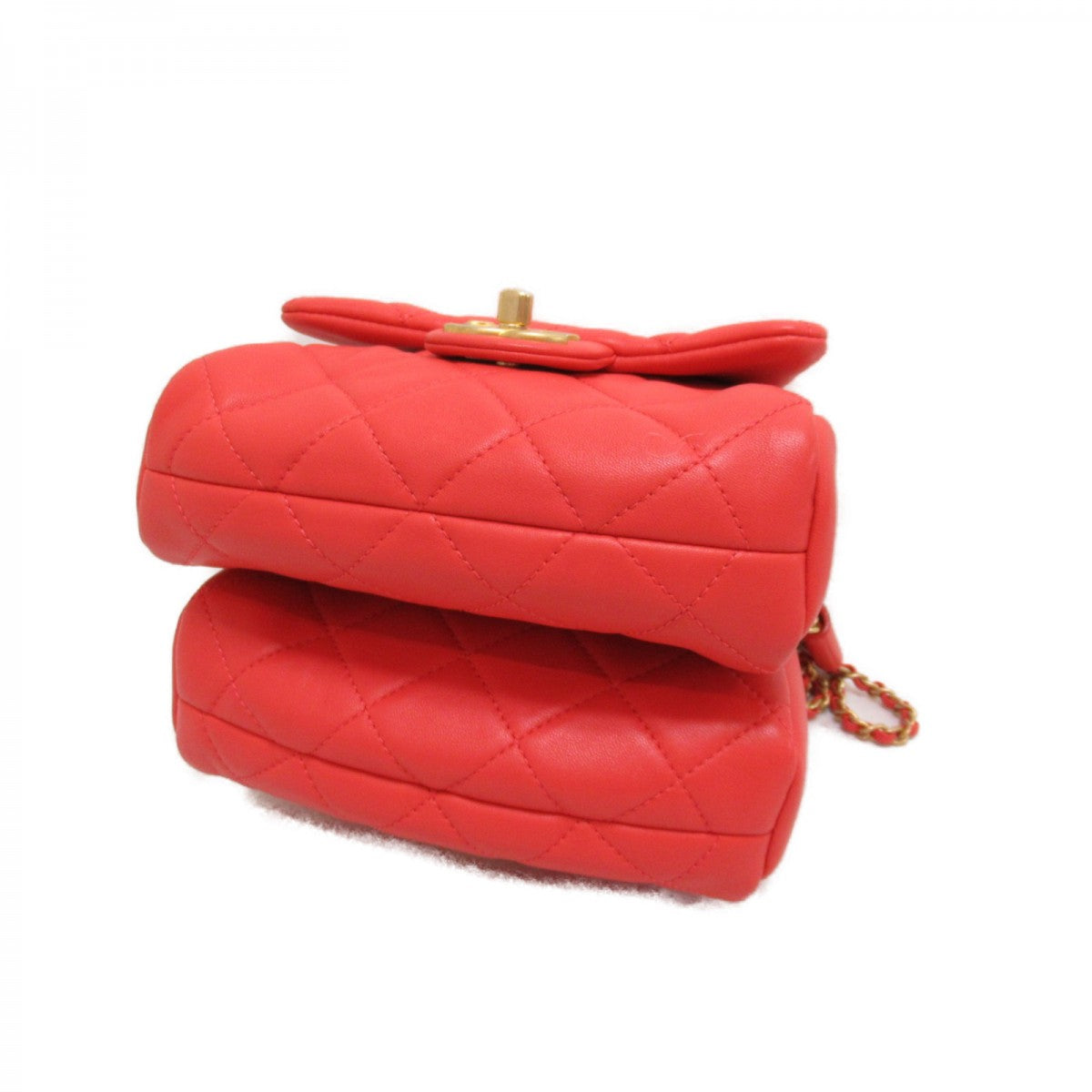 Piping legetøj Modsatte Chanel – Rød quiltet læder chain flap taske - SPLISH