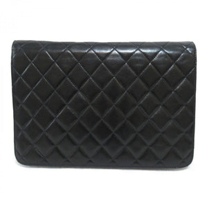 Chanel – Sort quiltet single flap bag i læder