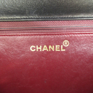 Chanel – Sort quiltet single flap bag i læder