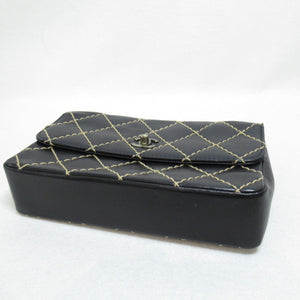 Chanel – Sort wild stitch læder single flap taske