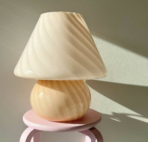 Murano mushroom – Stor vintage lyserød bordlampe - SPLISH