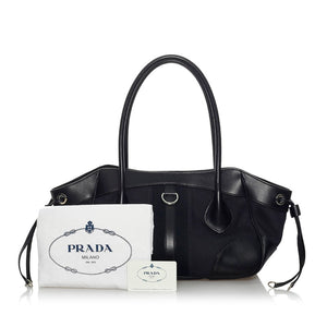 Prada læder trimmet lærred total taske lærred sort - SPLISH