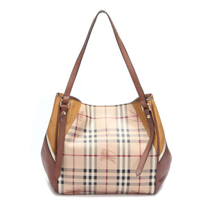 Køb Burberry I Brun haymarket check canterbury tote taske 