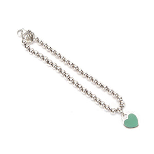 Tiffany&Co sterlingsølv return to tiffany chain heart armbånd