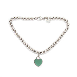 Tiffany&Co sterlingsølv return to tiffany chain heart armbånd