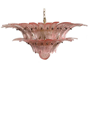 Murano Lysekrone - Palmette - 58 glas - rosa - 2 niveauer - SPLISH