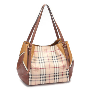 Køb Burberry I Brun haymarket check canterbury tote taske 