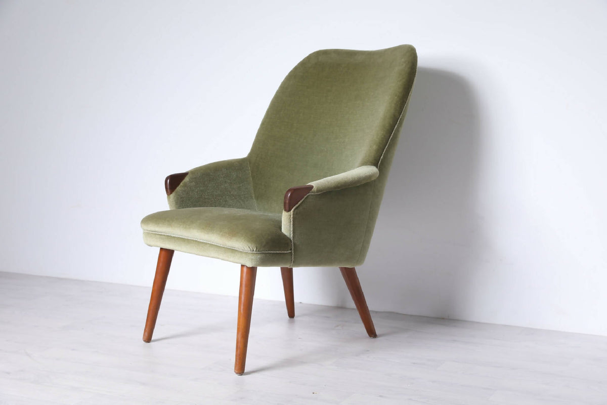 Grøn lænestol fra 50&#39;erne