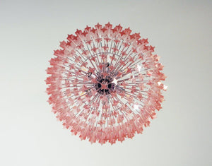 Murano lysekrone - Spids - 163 prismer - Rosa - SPLISH