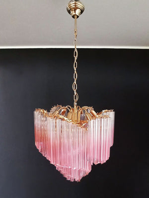 Murano lysekrone - Viennetta - 114 prismer - Rosa - SPLISH