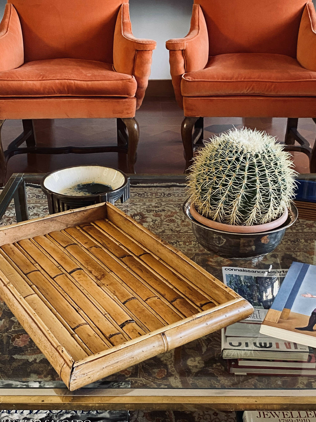 Hollywood regency stor bambusbakke, Italien 1970&#39;erne