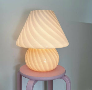 Murano mushroom – Stor vintage lyserød bordlampe - SPLISH