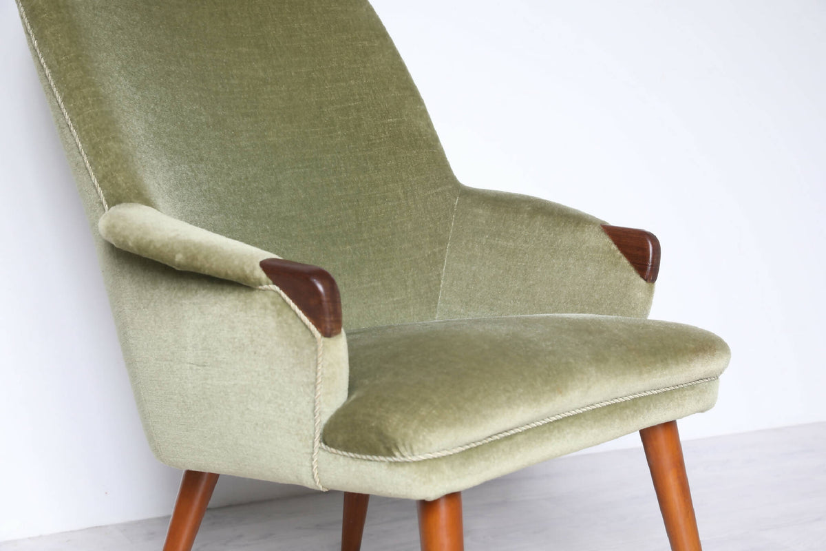 Grøn lænestol fra 50&#39;erne