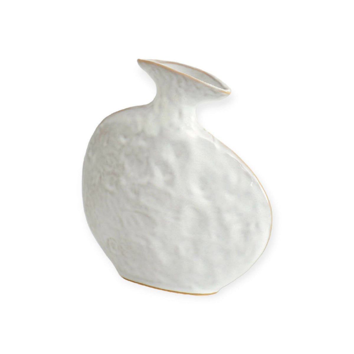 Project 213A – Flad vase i blank hvid