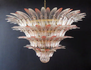 Murano Lysekrone - Palmette - 163 glas Rosa/klar - SPLISH