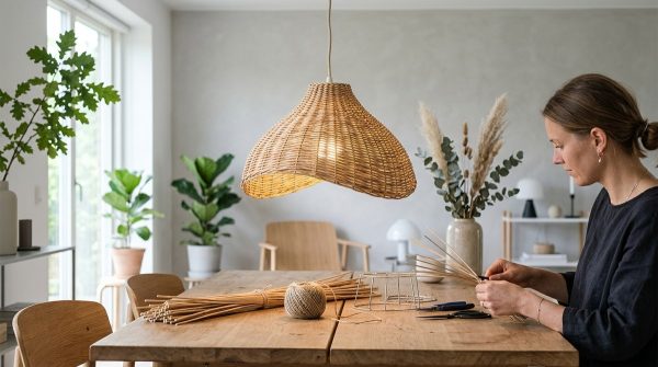 Lav dine egne designerlampeskærme med naturmaterialer