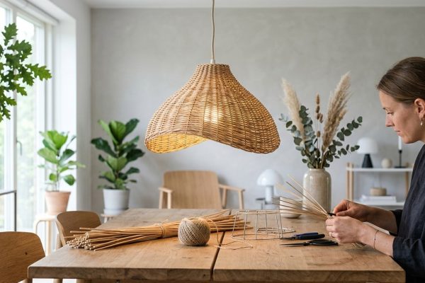Lav dine egne designerlampeskærme med naturmaterialer