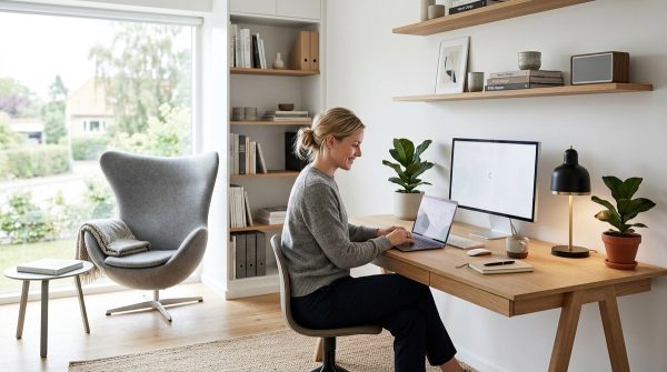 Sådan indretter du et multifunktionelt hjemmekontor med skandinavisk elegance