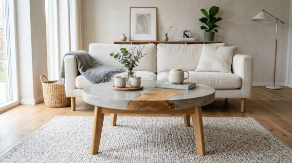Sådan skaber du et unikt sofabord med beton og træ i skandinavisk stil
