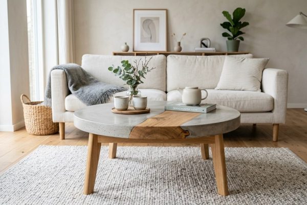 Sådan skaber du et unikt sofabord med beton og træ i skandinavisk stil