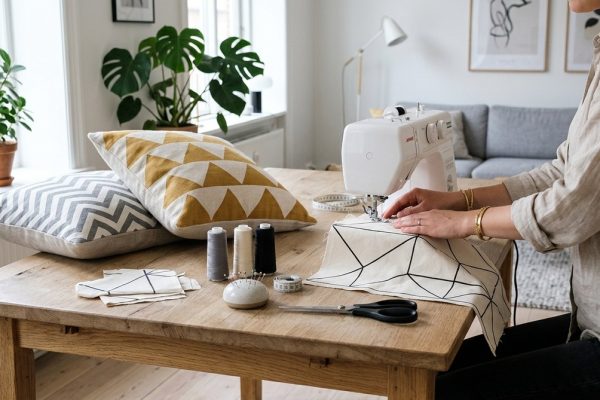 Sådan syr du dine egne skandinaviske puder med geometriske mønstre